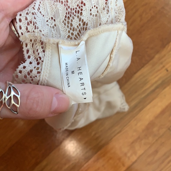 hearts racerback cream lace bralette - Picture 5 of 5